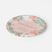 Niedliche rosa Wildblume Daisy Kinder erste Geburt Pappteller (Schrägansicht)