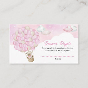 Niedliche rosa Wolken Teddy Bear Balloons Windelwi Begleitkarte