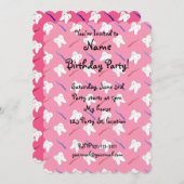 Niedliche rosa Zahnburgen und Zahnmuster Einladung (Vorne/Hinten)