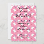 Niedliche rosa Zahnburgen und Zahnmuster Einladung (Vorderseite)