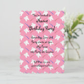 Niedliche rosa Zahnburgen und Zahnmuster Einladung (Stehend Vorderseite)