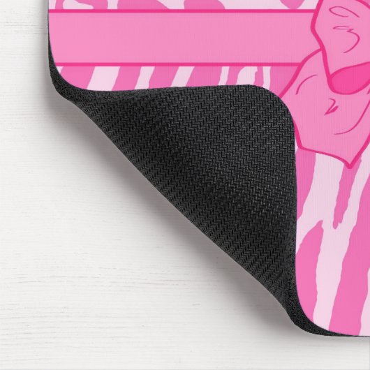 Niedliche Rosa Zebra Leopard Tierdruckerei und Gir Mousepad (Ecke)