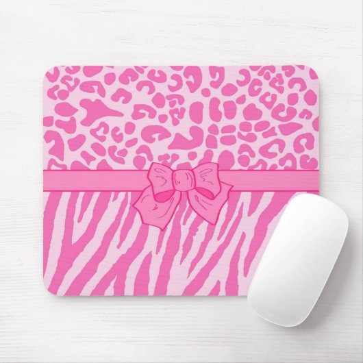 Niedliche Rosa Zebra Leopard Tierdruckerei und Gir Mousepad (Mit Mouse)