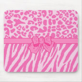 Niedliche Rosa Zebra Leopard Tierdruckerei und Gir Mousepad (Vorne)