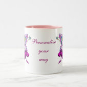 Niedliche rosa Zuckerpflaumen-Feen Zweifarbige Tasse (Mittel)