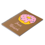 Niedliche, rosafarbene Krapfen, süße Dessertkunst Notizblock (Linke Seite)