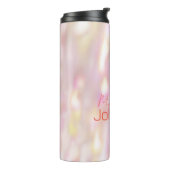 Niedliche rosafarbene Leuchten Gastgeschenk Thermosbecher (Nach links gedreht)