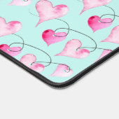 Niedliche rosafarbene Monogramm-Herzen Schreibtischunterlage (Ecke)