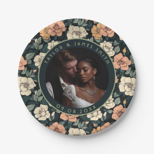 Niedliche Rose Beach Hochzeiten Teller für Hochzei (Vorderseite)