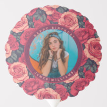 Niedliche Rose Blume Geburtstagsballons für sie