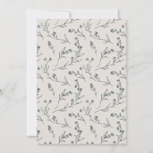 Niedliche Rose Blumenkohl Teekochen Brautparty Ein Dankeskarte (Rückseite)