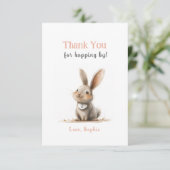 Niedliche Rose Bunny Birthday Danke Karten (Stehend Vorderseite)