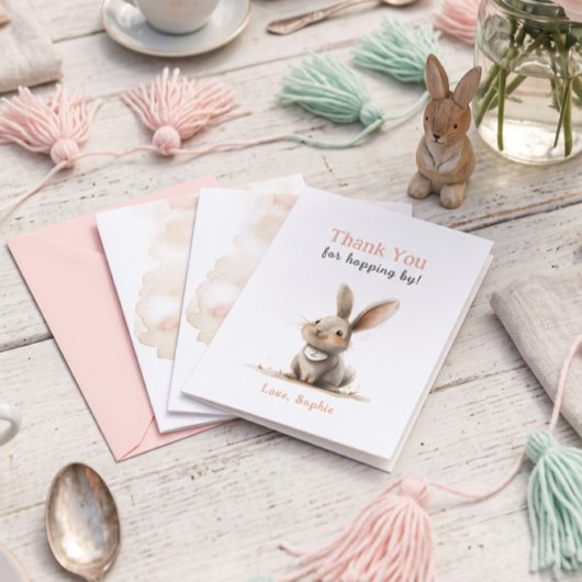 Niedliche Rose Bunny Birthday Danke Karten