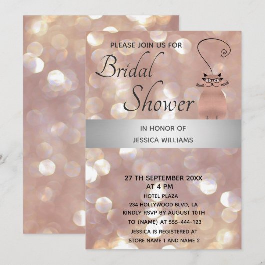 Niedliche Rose Einladung (Vorne/Hinten)