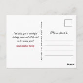 Niedliche Rose erröten Glitzer Weihnachten Neujahr Postkarte (Rückseite)