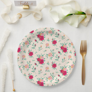 Niedliche Rose Geburtstagsparty Pappteller