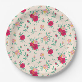 Niedliche Rose Geburtstagsparty Pappteller