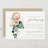 Niedliche Rose Gold Ballon Große Eröffnungsfeier E Dankeskarte (Vorne/Hinten)