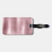 Niedliche Rose Gold Brown Glitzer Tropfen Monogram Gepäckanhänger (Rückseite horizontal)