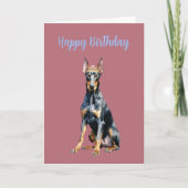 Niedliche Rose Gold Doberman Geburtstagskarte Karte (Vorderseite)