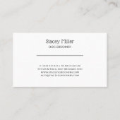 Niedliche Rose Gold Einfache Hunde Groomer Visitenkarte (Rückseite)