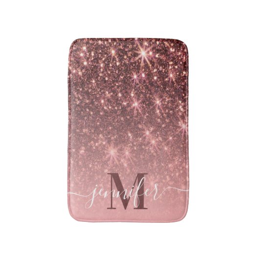Niedliche Rose Gold Glitzer Badematte (Vorderseite Vertikal)