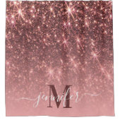 Niedliche Rose Gold Glitzer Duschvorhang (Vorderseite)