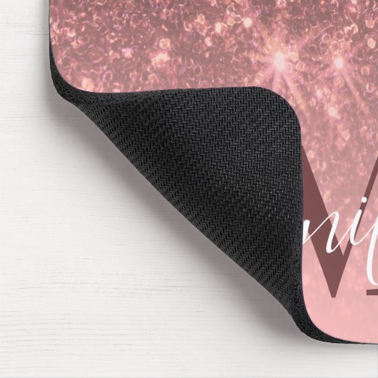 Niedliche Rose Gold Glitzer Mousepad (Ecke)
