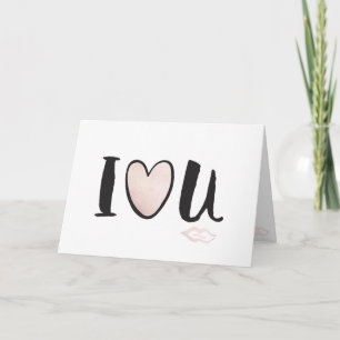 Niedliche Rose Gold I Heart You Kiss Valentinstag Karte