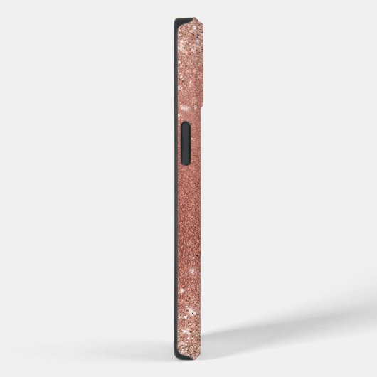 Niedliche Rose Gold Imitate Glitzer Monogramm Case-Mate iPhone Hülle (Rückseite / Rechts)