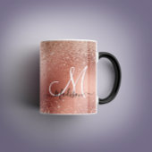 Niedliche Rose Gold Imitate Glitzer Monogramm Tasse