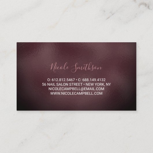 Niedliche Rose Gold Imitate Silber Glitzer Monogra Visitenkarte (Rückseite)