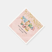 Niedliche Rose Gold Marmor Baby Dusche Tier Vielen Serviette (Ecke)