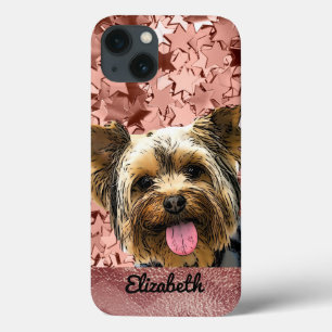 Niedliche Rose Gold Pink Yorkie Dog Name Hübsch C Case-Mate iPhone Hülle