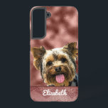 Niedliche Rose Gold Pink Yorkie Dog Name Hübsch Ch Samsung Galaxy Hülle<br><div class="desc">Eine niedliche Telefonzelle für den Yorkie Hundebesitzer. Mit einem goldenen Hintergrund der Rose.</div>