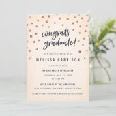 Niedliche Rose Gold Polka Dot Graduation Einladung (Stehend Vorderseite)