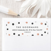 Niedliche Rose Gold Polka Dots Rücksendeadressen-A (Insitu)