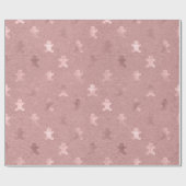 Niedliche Rose Gold Weihnachtsgebäck Mann Muster Geschenkpapier (Flach)
