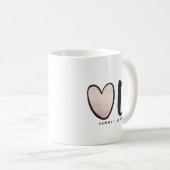 Niedliche Rose Goldenes Herz Sie Valentinstag Kaffeetasse (VorderseiteRechts)