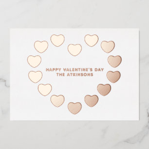 Niedliche Rose Goldherzen Brauch Valentinstag Folien Feiertagskarte