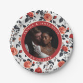 Niedliche Rose Grünflächen Teller für einfache Hoc (Vorderseite)