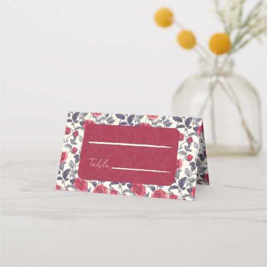 Niedliche Rose Hochzeiten Platzkarten (Vorderseite)