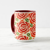 Niedliche Rose in Rot Tasse (Vorderseite Links)