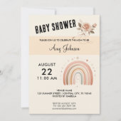 Niedliche Rose Kinderdusche - Rainbow Einladung (Vorderseite)