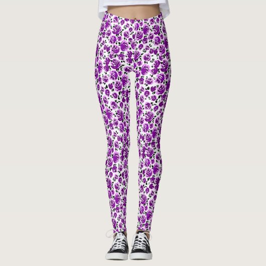 Niedliche Rose Leggings (Vorderseite)