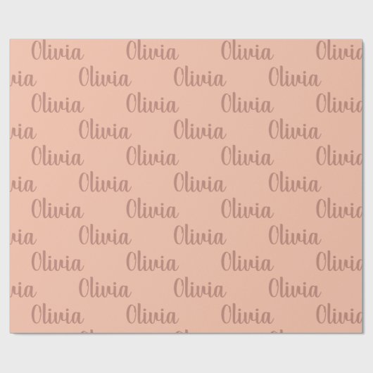 Niedliche Rose mit Personalisiertem Kundennamen Go Geschenkpapier (Flach)