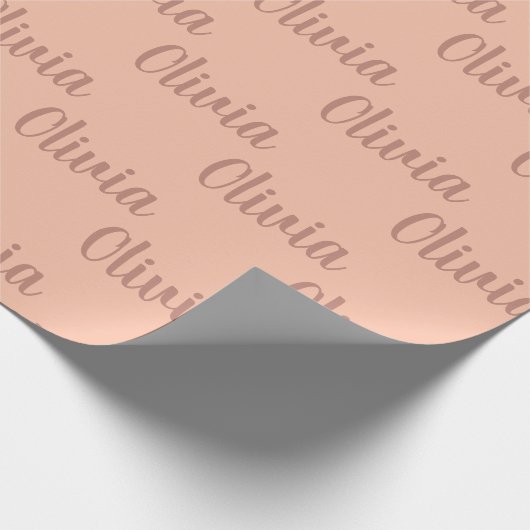 Niedliche Rose mit Personalisiertem Kundennamen Go Geschenkpapier (Ecke)