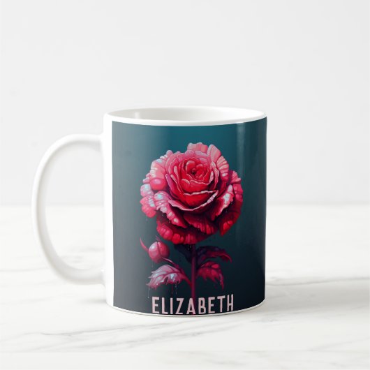 Niedliche Rose Monogramm Wasser Flasche Rose Kaffe Kaffeetasse (Links)
