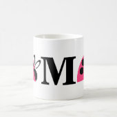 Niedliche Rose Pink Ladybug Personalisiert Kaffeetasse (Mittel)