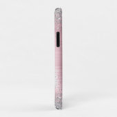 Niedliche Rose Schwarze Imitat Glitzer Monogramm Case-Mate iPhone Hülle (Hinten/Rechts)